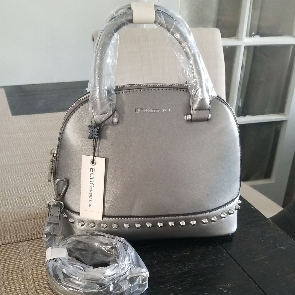 BCBGeneration Metallic Silver Mini Bag